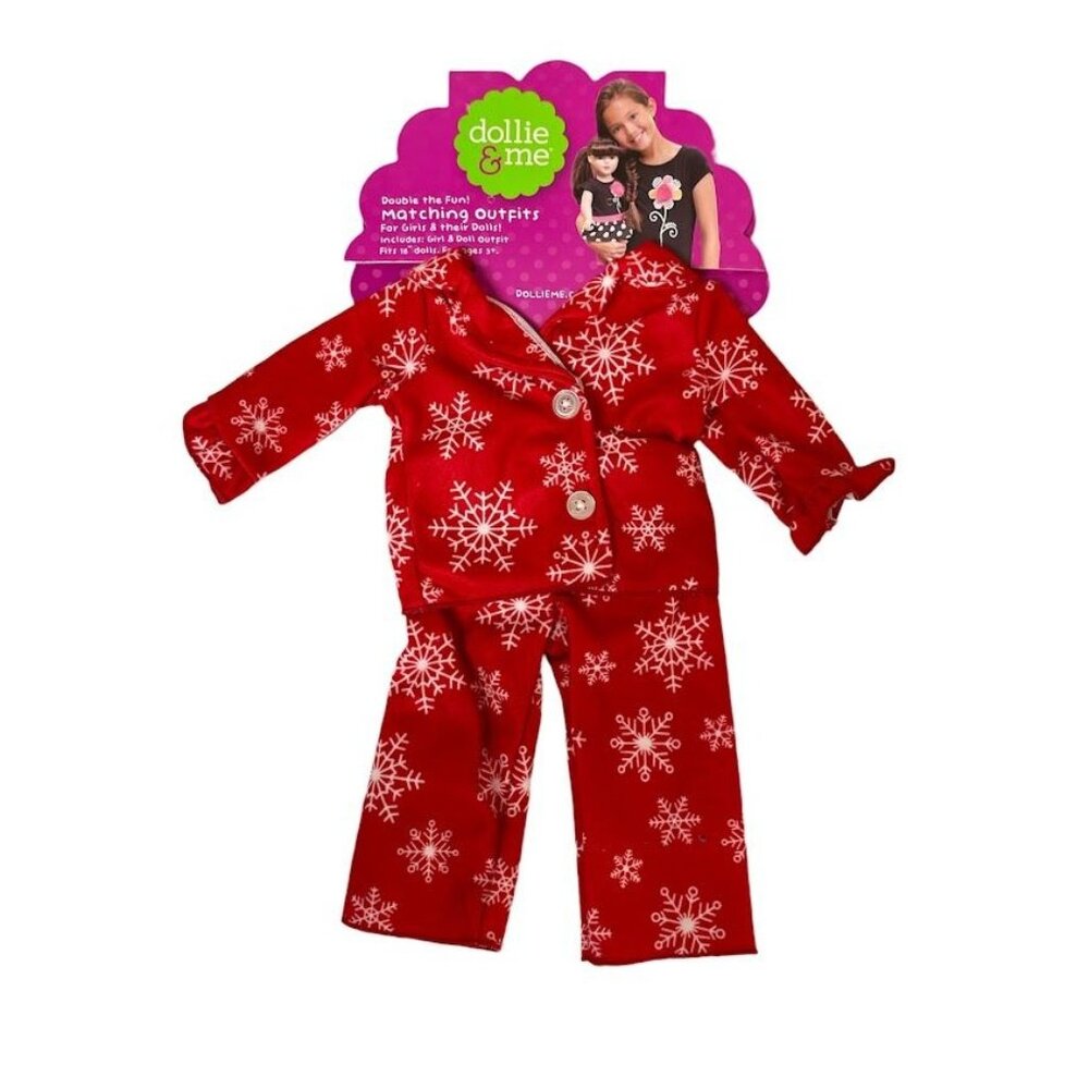 Dollie & Me Doll Red Snowflake Pajama Set For Dolls - 18" Doll